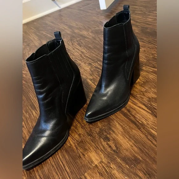 Marc Fisher Sleek Black Ankle Booties - Picture 2 of 5